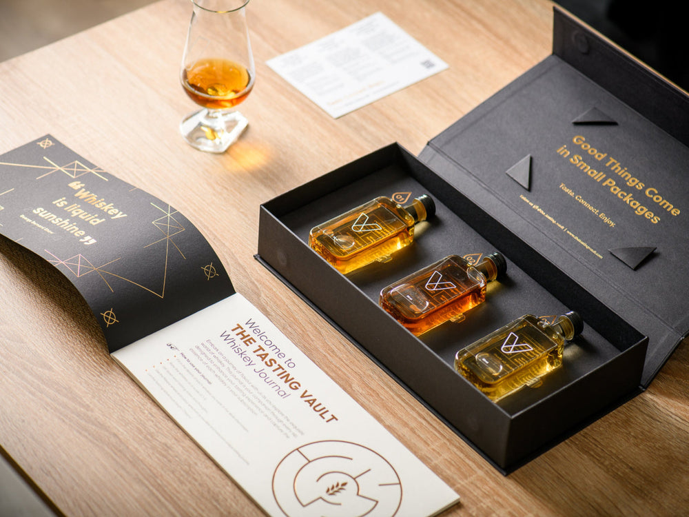 Irish whiskey tasting experience featuring three premium whiskey samples